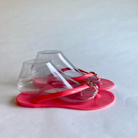 Michael Kors Ultra Pink Jelly Flip Flops size 10.5 - Picture 2 of 14